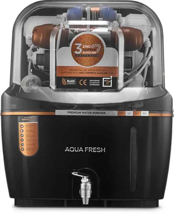 AQUA MINI BLACK SWIFT 10 L RO + UV + UF + Copper + TDS Control Water Purifier with Prefilter